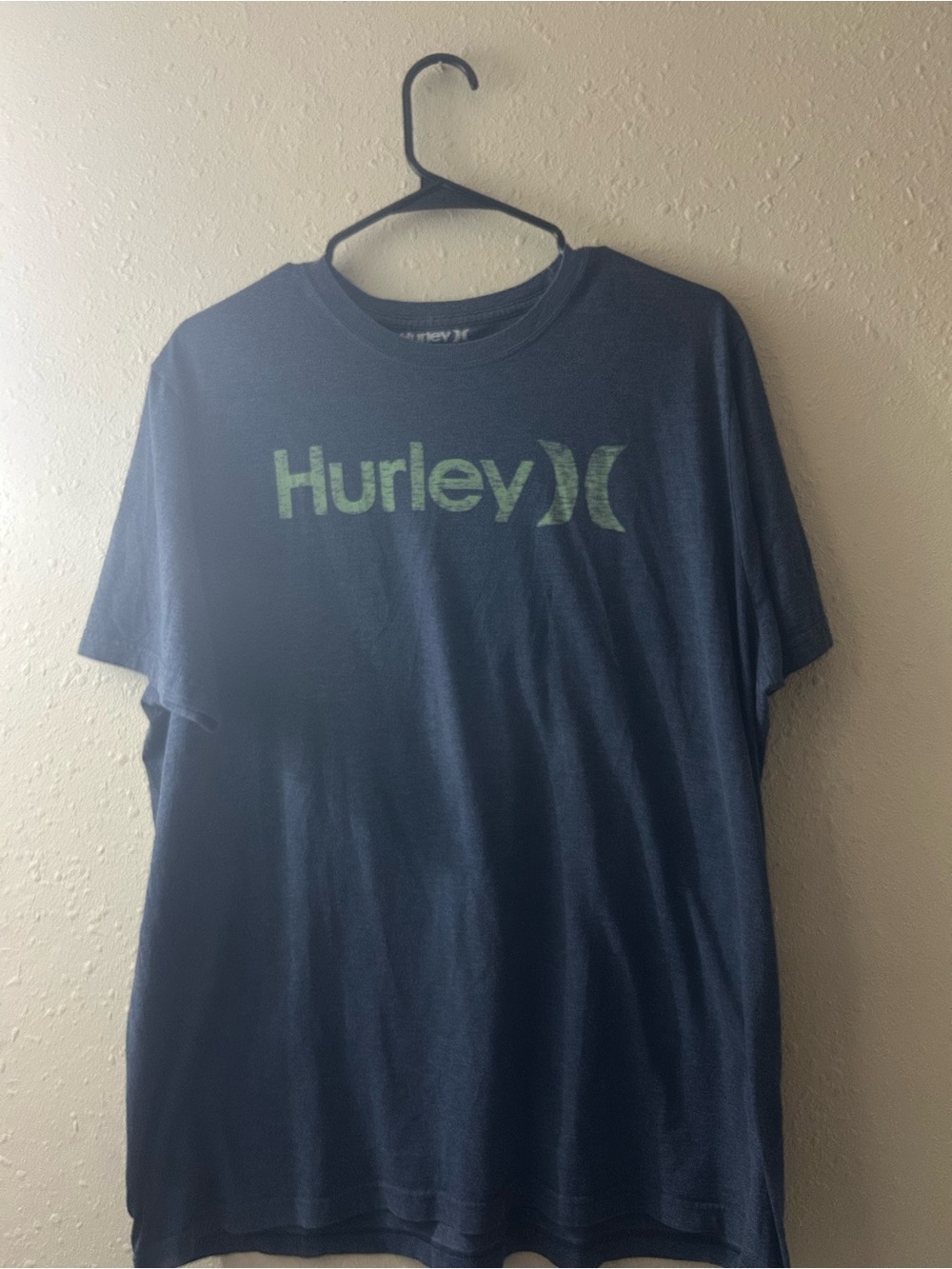 Hurley Navy Short-Sleeve Logo Tee with Green Graphic